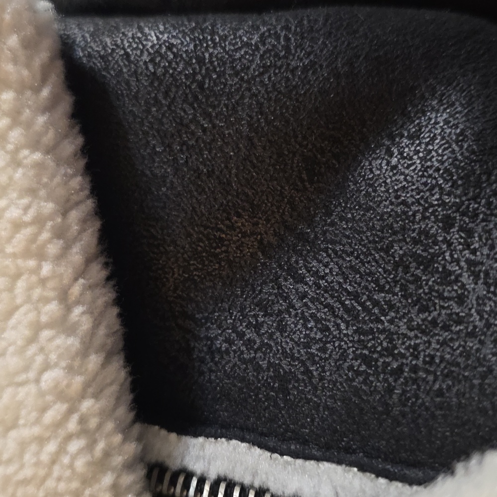 Altar'd State Black and Cream Shearling Faux Suede Bomber Jacket - Picture 6 of 6